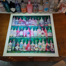 Load image into Gallery viewer, Pam Glew - Gin Bar GREEN - Large Print 70x70cm - Giclee Print