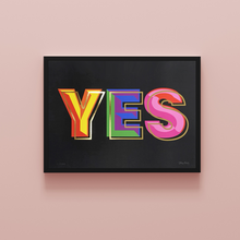 Load image into Gallery viewer, Show Pony - RAINBOW YES (gold foil) - A4 print