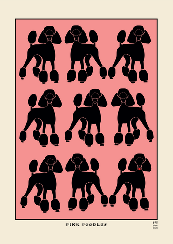 Lou Taylor - Pink Poodles Giclee Print A3