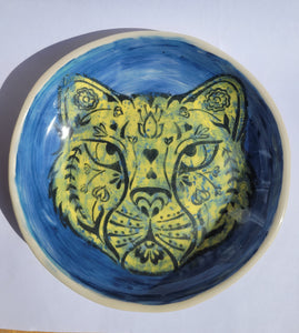 Lucy Corke - Teal & Navy Leopard - Stoneware Plate 16cm