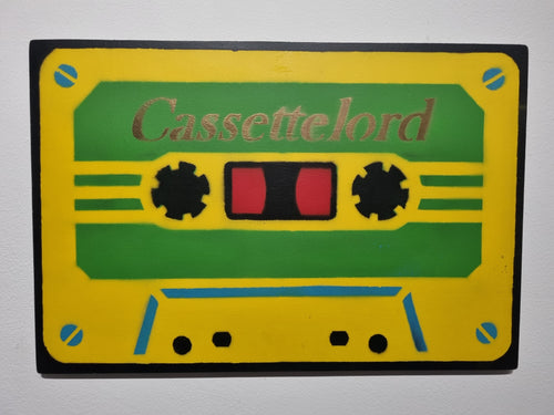 Cassette Lord Tape A3  Green on Yellow cassette