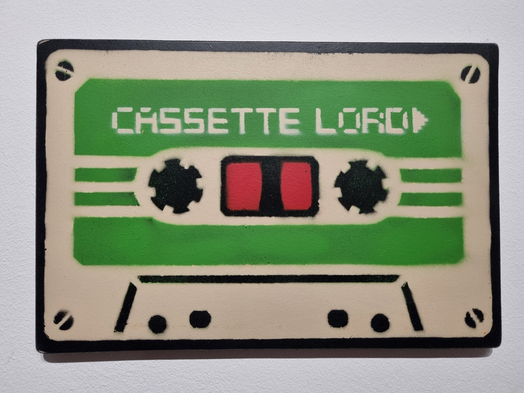 Cassette Lord Tape A4 Green on Off White cassette