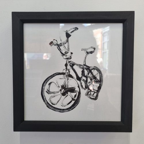 Ben Gubb - Original Bike mono print  24cm - Framed