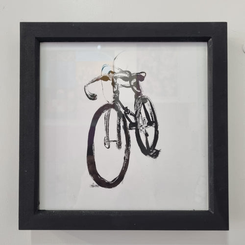 Benedict Gubb - Small Race Bike 1 - Original mono print - 24cm - Framed