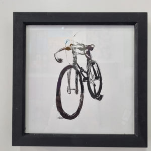 Benedict Gubb - Small Race Bike 1 - Original mono print - 24cm - Framed