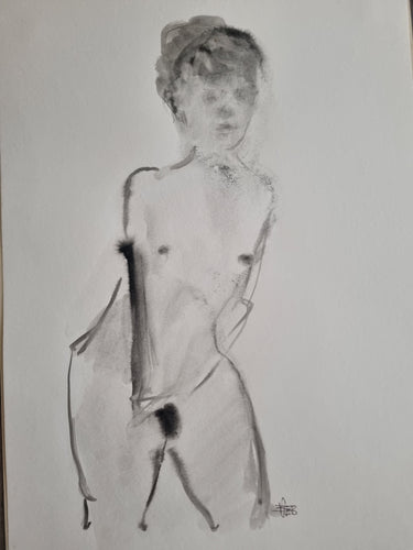 Benedict Gubb - Figure study 2 Original ink drawing 40cm x 30cm