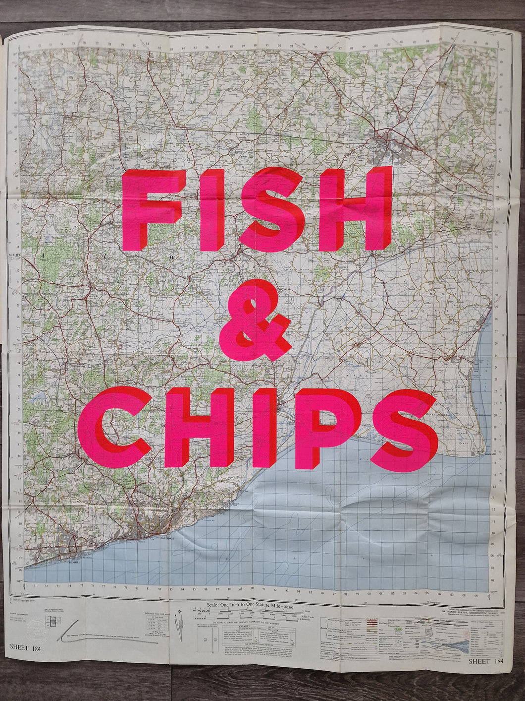 Fish & Chips Hastings 57x84cm - Dave Buonaguidi