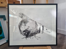 Load image into Gallery viewer, Benedict Gubb -Leaning Pigeon Charcoal on paper  - Framed