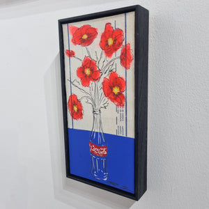 Pam Glew - Poppies in Coca Cola - Original Framed