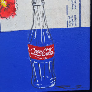 Pam Glew - Poppies in Coca Cola - Original Framed