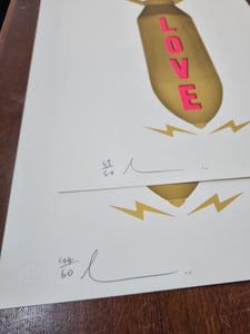 Dave Buonaguidi - Love Bomb White - Screenprint