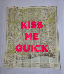 7 - Kiss Me Quick Brighton and Worthing 81 x 69cm - Dave Buonaguidi - Framed