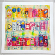 Load image into Gallery viewer, Pop Cans in Orange and Reds 40x40 cm Small Print - Pam Glew