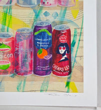 Load image into Gallery viewer, Pop Cans in Orange and Reds 40x40 cm Small Print - Pam Glew