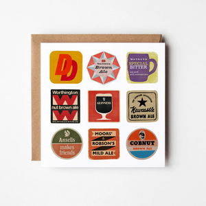 Beer Mats - blank greetings card - Design Smith