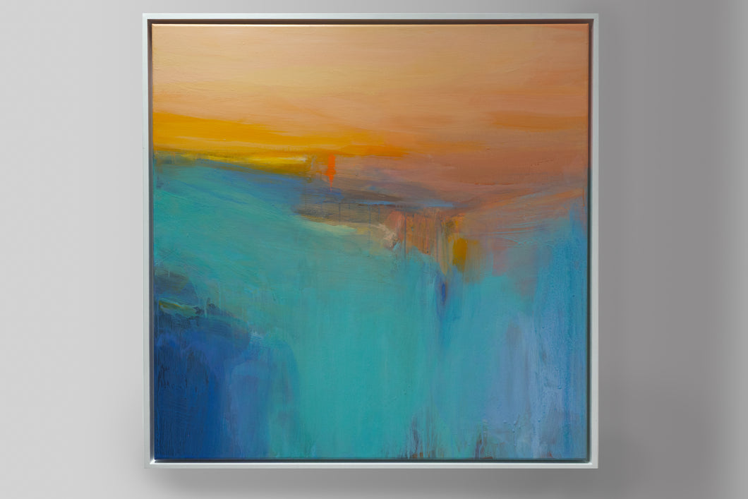 Sophie Abbott ‘Blue Sunrise Sea’ - Original Painting 90x90cm