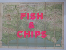 Load image into Gallery viewer, Fish &amp; Chips Sussex Map - Dave Buonaguidi  014 FRAMED