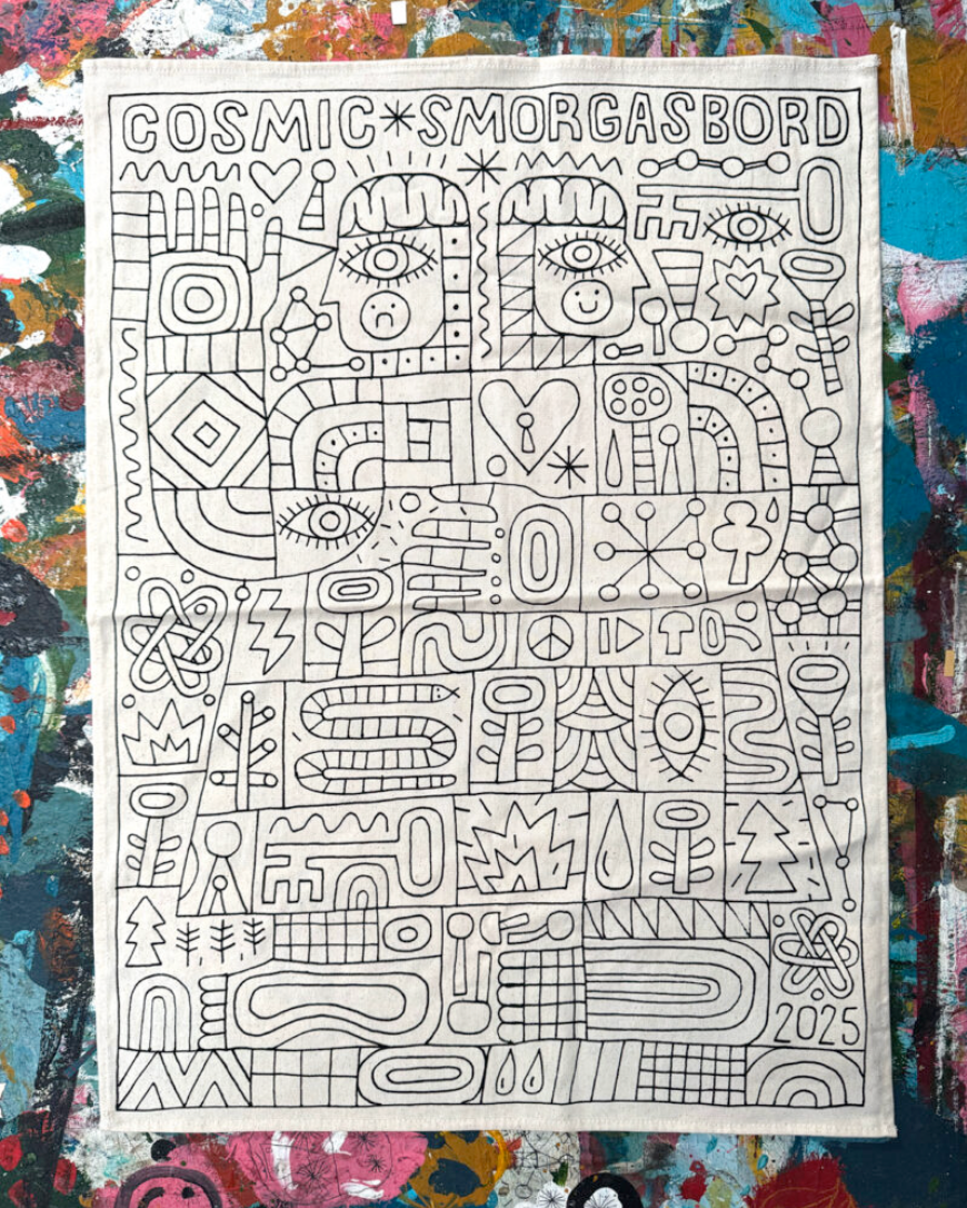 David Shillinglaw - Cosmic Smorgasbord Teatowel