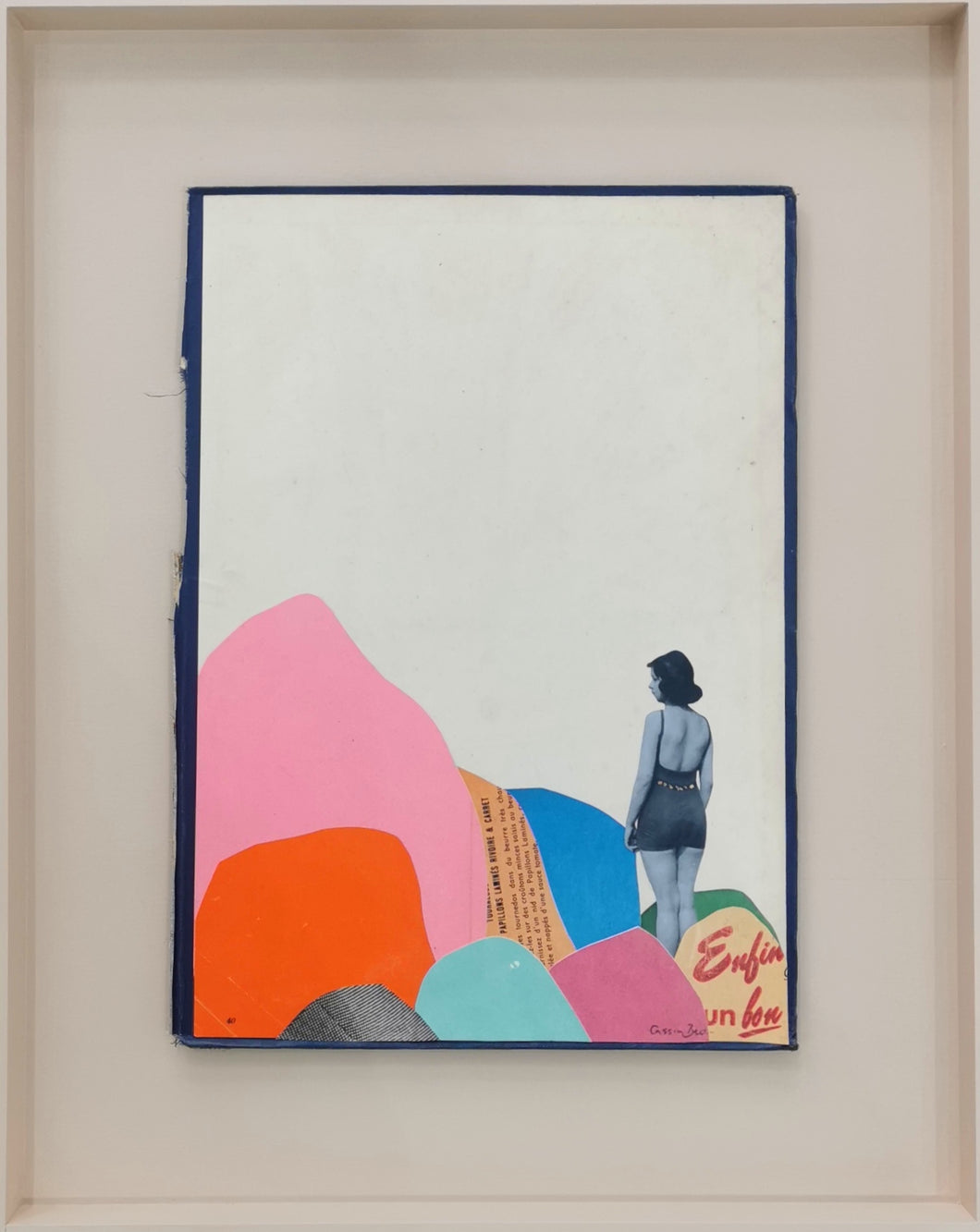 Finally a Good One - Size 40x50cm - paper on book cover, framed