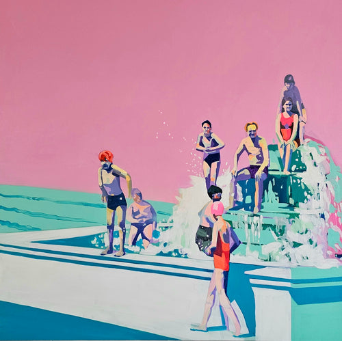 Ruth Mulvie - Fountain - Oil & Acrylic on Canvas 100x100cm