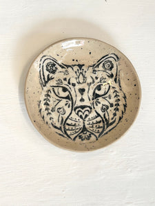 Lucy Corke - Black & Cream Leopard - Stoneware Plate 16cm