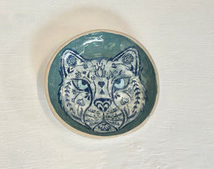 Lucy Corke - Blue and White Leopard - Stoneware Plate 16cm