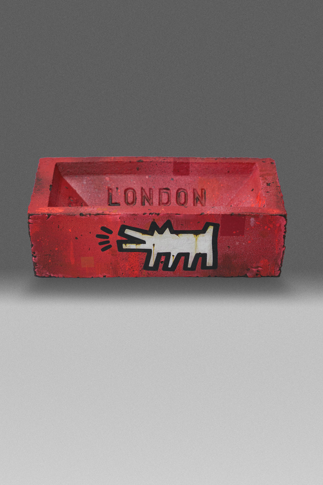 Jameson Robinson - Haring Dog (Red) - London Brick - Painted Brick