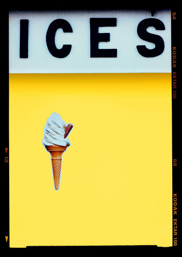 Ices Sherbet Yellow - Richard Heeps Framed Small 54 x 40cm - White Frame