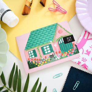 Clawed Monet Cut Out House Card- Niaski
