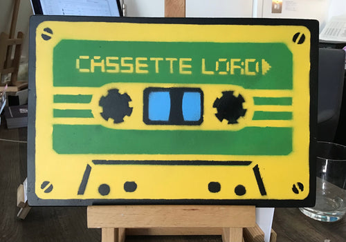 Cassette Lord - A4 Green on Yellow Cassette Tape