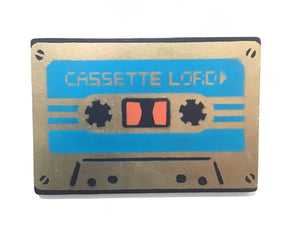 Cassette Lord Petrol Blue on Gold cassette tape A4