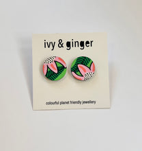 Load image into Gallery viewer, Ivy &amp; Ginger - Pink Wild Flower Stud Earrings