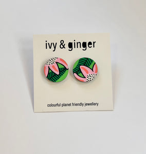 Ivy & Ginger - Pink Wild Flower Stud Earrings