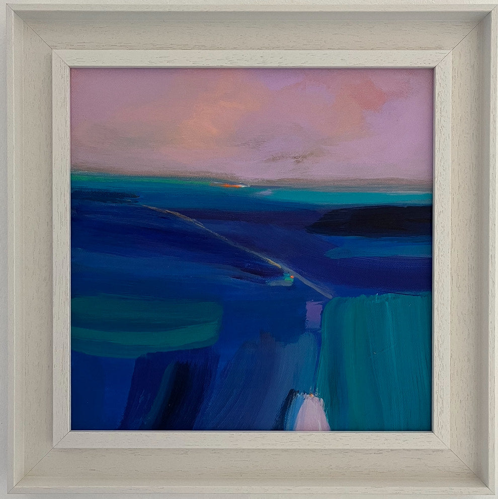 Tiffany Lynch - Beyond White Cliffs 34x34cm-Abstract seascape