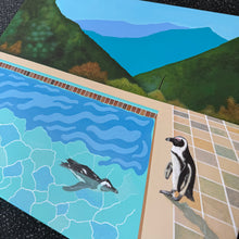 Load image into Gallery viewer, Portrait of an African Penguin (Pool with two Penguins) - Original - Jameson Robinson