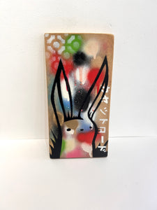 Cassette Lord - Japanese Street Bunny - Black Outline - 14.5 x 28.5 cm