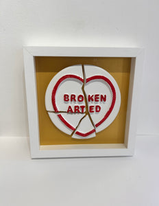 Zeus - Broken Arted - Framed with gold backing - 'Nine ways to break your heart'