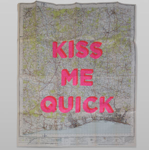 7 - Kiss Me Quick Brighton and Worthing 81 x 69cm - Dave Buonaguidi - Framed