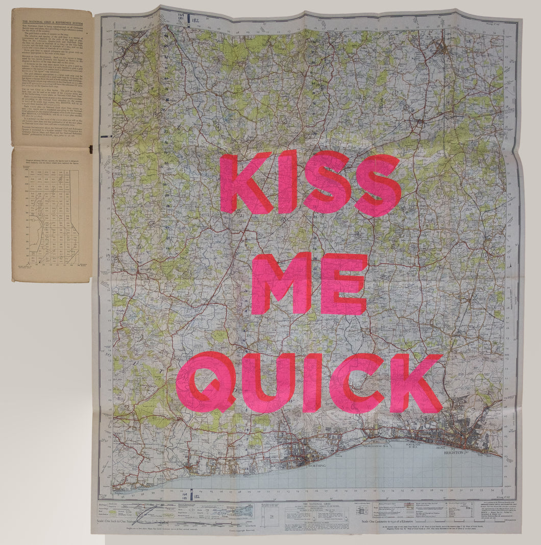 7 - Kiss Me Quick Brighton and Worthing 81 x 69cm - Dave Buonaguidi - Framed