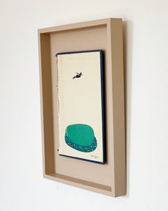 Little Lake II - Size 24x33cm - paper on book cover, framed