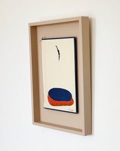Little Lake III - Size 24x33cm - paper on book cover, framed