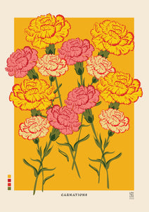 Lou Taylor - Carnations Giclee Print A2