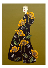 Load image into Gallery viewer, Lou Taylor- Yellow Poppies - original collage