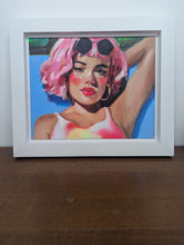 Load image into Gallery viewer, Poppy Kettle - Off Duty - Framed in white oil painting on wood panel