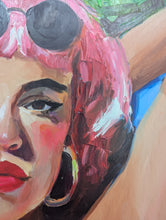 Load image into Gallery viewer, Poppy Kettle - Off Duty - Framed in white oil painting on wood panel