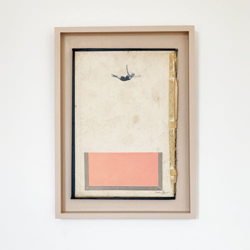Open Air Pool - Size 24x33cm - paper on book cover, framed