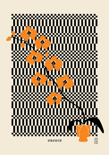Lou Taylor - Orange Orchid - Fine Art Giclee print A2