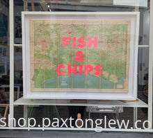 Load image into Gallery viewer, Fish &amp; Chips Sussex Map - Dave Buonaguidi  014 FRAMED