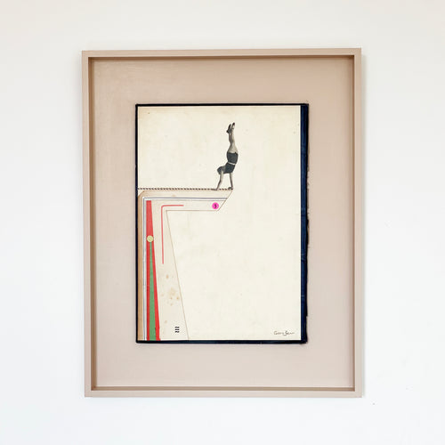 Performance - Size 40x50cm - paper on book cover, framed