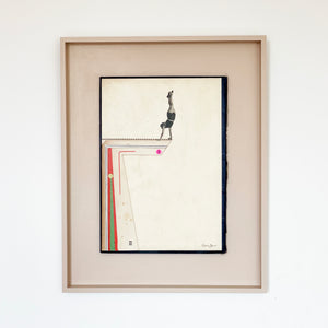 Performance - Size 40x50cm - paper on book cover, framed